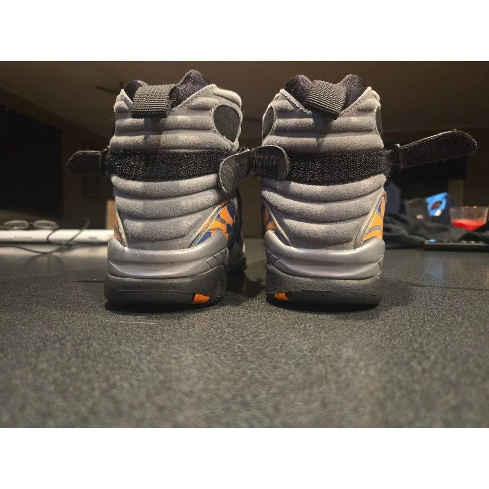Nike Air Jordan 8 Retro Suns GS 5Y, 6.5W Black Orange Blue 305368-043 Clean
